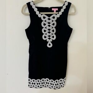 Pre-owned Lilly Pulitzer size 4 black Adelson dress